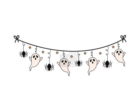 Illustration for Halloween garland hanging illustration isolated - Royalty Free Image