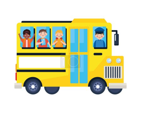 Illustration for Students bus illustration isolated design - Royalty Free Image