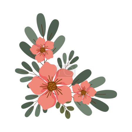Ilustración de Esquina marco flores plantas ilustración aislado - Imagen libre de derechos