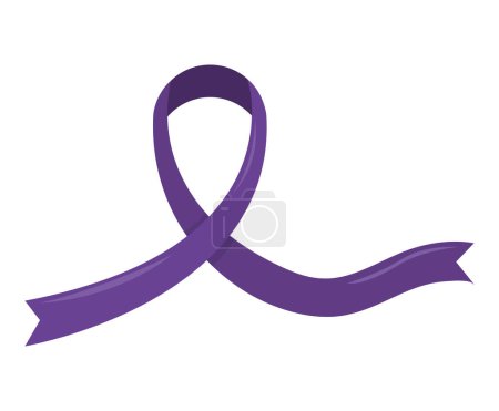 Illustration for Purple ribbon campaign domestic violence isolated illustration - Royalty Free Image