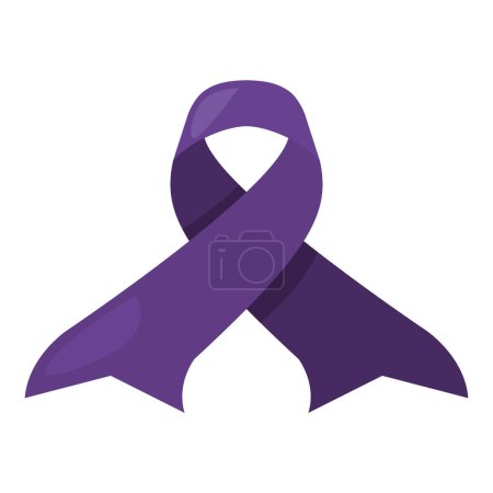 Illustration for Purple ribbon campaign symbol isolated - Royalty Free Image