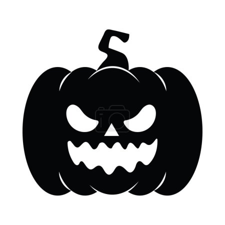 Téléchargez les illustrations : Silhouette halloween citrouille illustration isolé - en licence libre de droit