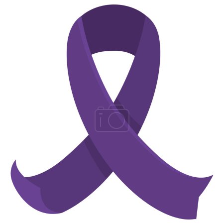 Illustration for Purple ribbon campaign isolated illustration vector - Royalty Free Image