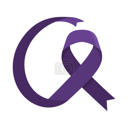 Illustration for Purple ribbon campaign help isolated illustration - Royalty Free Image