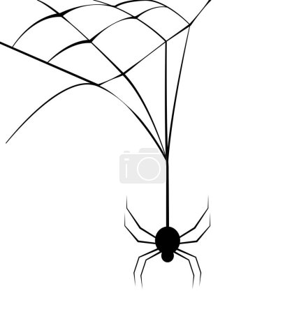 Illustration for Halloween spiderweb spider isolated illustration - Royalty Free Image