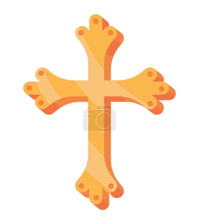 Illustration for Catholic cross symbol illustration isolated - Royalty Free Image