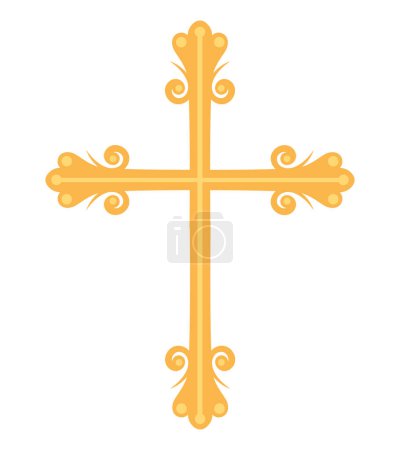 Ilustración de Ilustración de lujo cruz católica aislada - Imagen libre de derechos