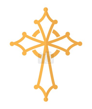 Ilustración de Adorno de cruz católica ilustración aislada - Imagen libre de derechos
