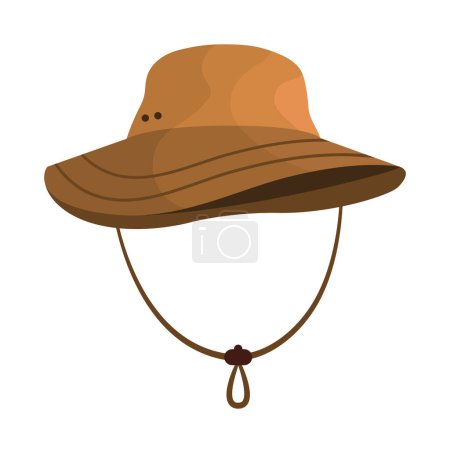Illustration for Tourist hat clothes illustration isolated - Royalty Free Image