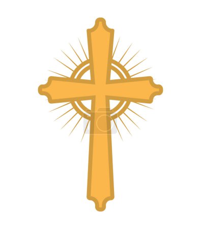 Illustration for Catholic cross illustration isolated vector - Royalty Free Image