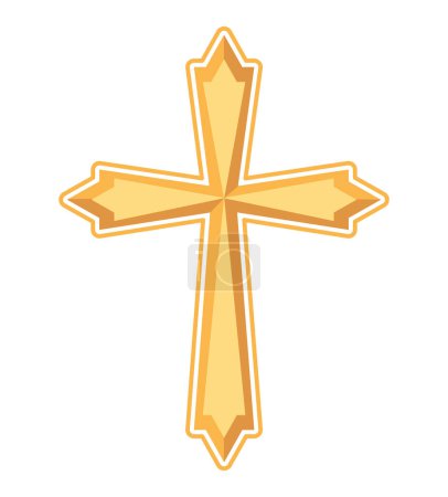 Ilustración de Cruz católica ilustración dorada aislada - Imagen libre de derechos