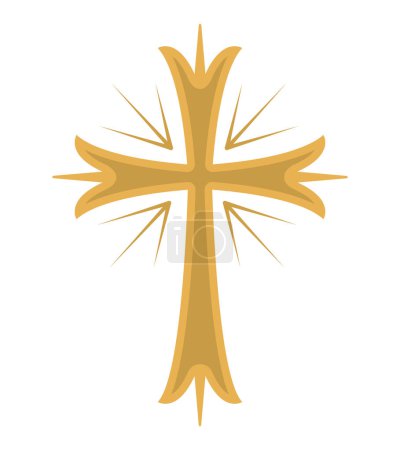 Illustration for Catholic cross isolated illustration design - Royalty Free Image