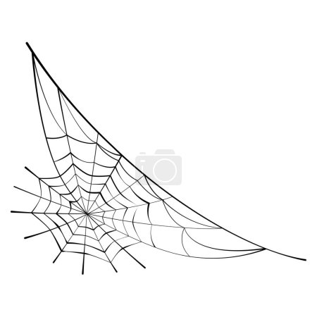 Illustration for Halloween spiderweb border isolated illustration - Royalty Free Image