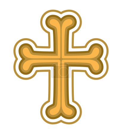 Illustration for Catholic cross emblem illustration isolated - Royalty Free Image