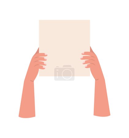 Illustration for Activist hands empty banner illustration isolated - Royalty Free Image