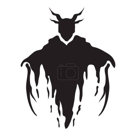 Illustration for Ghost creature silhouette isolated icon - Royalty Free Image