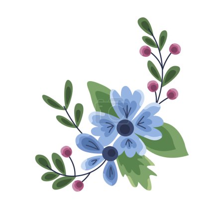 Illustration for Corner frame flowers illustration vector isolated - Royalty Free Image