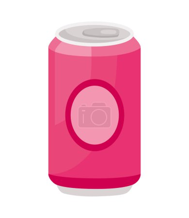 Téléchargez les illustrations : Énergie boisson rose illustration vecteur isolé - en licence libre de droit