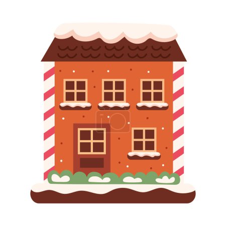 Illustration for Christmas house with candy vector isolated - Royalty Free Image
