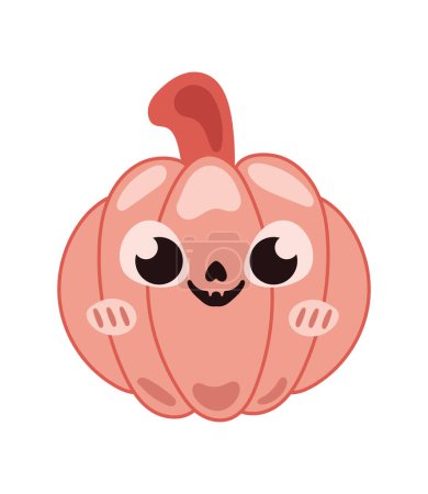 Ilustración de Halloween kawaii vector de calabaza aislado - Imagen libre de derechos