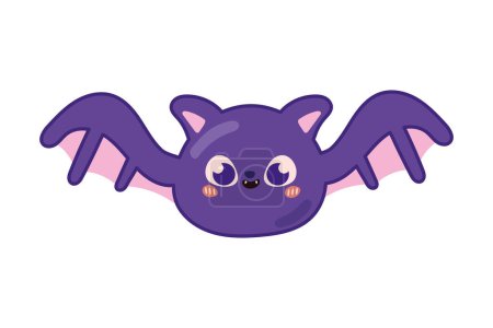 Illustration for Halloween kawaii bat vector isolated - Royalty Free Image