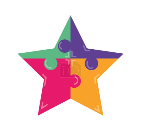 Ilustración de Rompecabezas piezas estrella forma vector aislado - Imagen libre de derechos