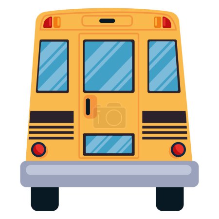 Ilustración de Autobús escolar vista trasera ilustración aislado - Imagen libre de derechos