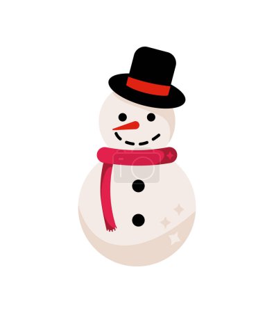 Illustration for Christmas snowman character illustration isolated - Royalty Free Image