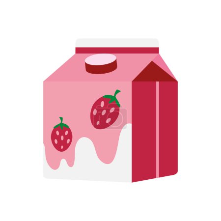 Ilustración de Caja de tetrapack bebida de fresa aislada - Imagen libre de derechos