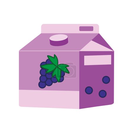 Ilustración de Caja de tetrapack bebida de uva aislada - Imagen libre de derechos