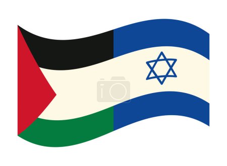 Illustration for Palestine and israel flags together design - Royalty Free Image
