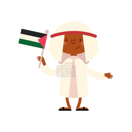 Ilustración de Palestino con carácter de bandera - Imagen libre de derechos