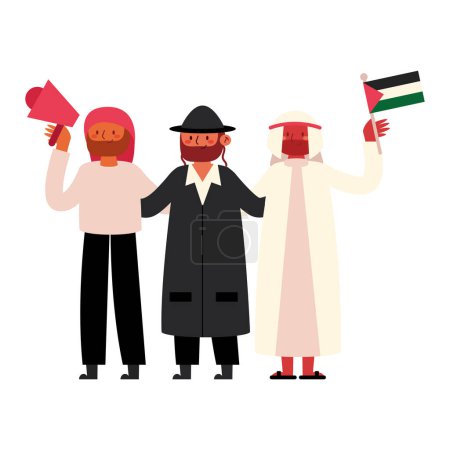 Téléchargez les illustrations : Personnages palestiniens et israéliens - en licence libre de droit