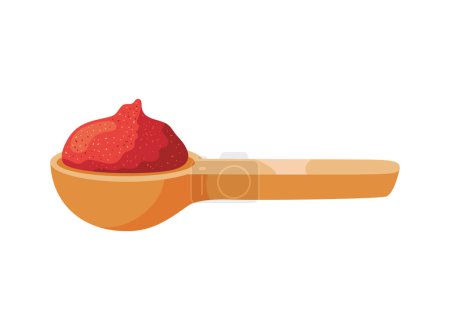 Illustration for Chili pepper powder spoon vector isolated - Royalty Free Image