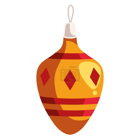 Téléchargez les illustrations : Illustration de boule d'or de Noël isolé - en licence libre de droit