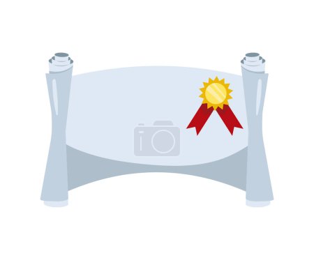 Illustration for Graduation diploma roll award isolated - Royalty Free Image