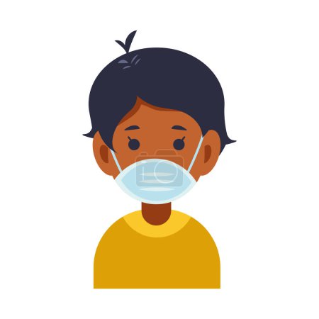 Ilustración de Niño con máscara médica ilustración - Imagen libre de derechos