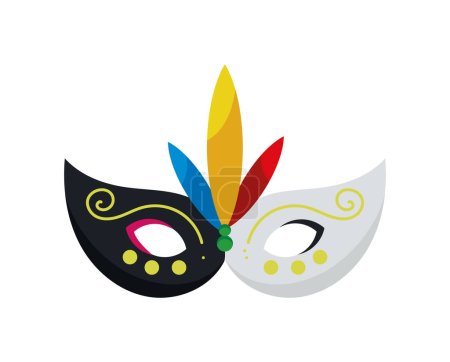 Téléchargez les illustrations : Masque de carnaval pasto narino isolé - en licence libre de droit