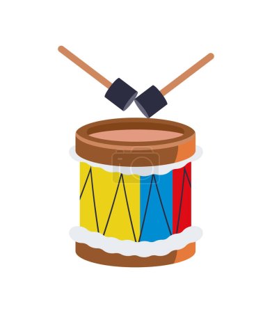 Illustration for Pasto narino carnival drum isolated - Royalty Free Image