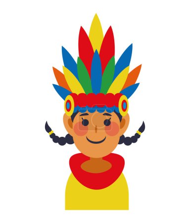 Illustration for Pasto narino carnival character isolated - Royalty Free Image