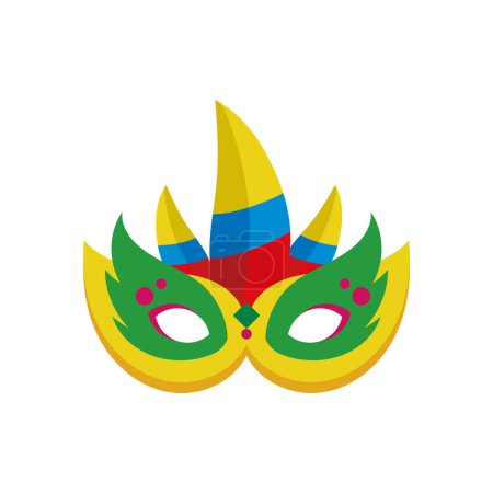 Illustration for Pasto narino carnival mask with feather isolated - Royalty Free Image