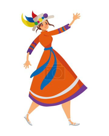 Illustration for Pasto narino carnival character illustration - Royalty Free Image
