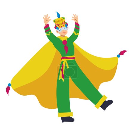 Illustration for Pasto narino carnival man in costume illustration - Royalty Free Image