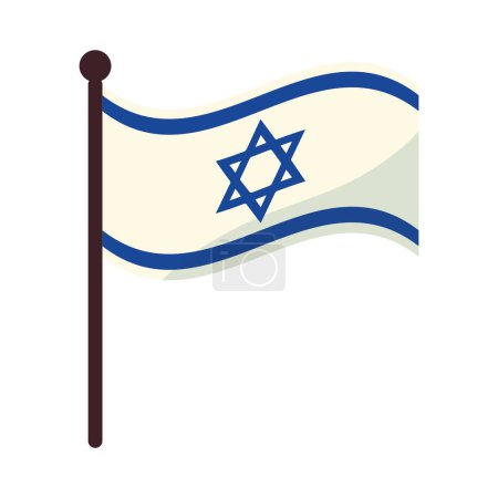 Ilustración de Bandera israel en diseño de poste - Imagen libre de derechos