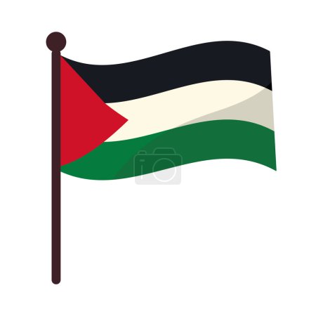 Ilustración de Bandera palestina en diseño de poste - Imagen libre de derechos