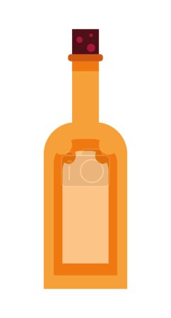 Téléchargez les illustrations : Bouteille de vin design vecteur isolé - en licence libre de droit