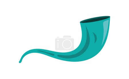 Illustration for Jewish horn blue vector isolated - Royalty Free Image