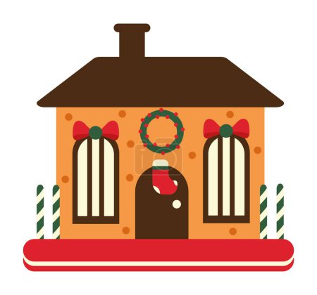 Illustration for Christmas house of gingerbread vector isolated - Royalty Free Image