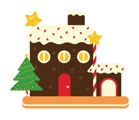 Illustration for Christmas house illustration vector isolated - Royalty Free Image