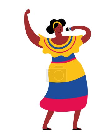 Ilustración de Petronio alvarez festival cantante vector aislado - Imagen libre de derechos